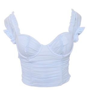 Vanilla Bella cropped blue top